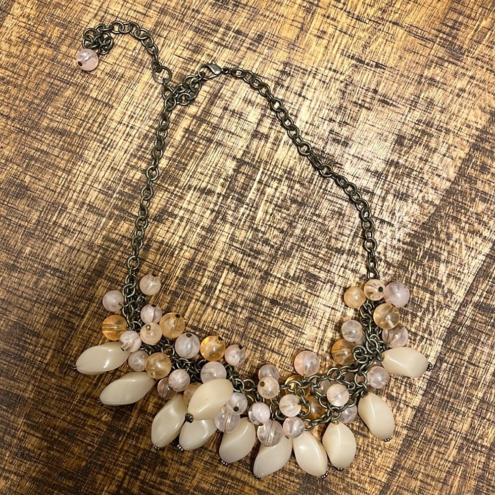 Pink vintage beaded necklace